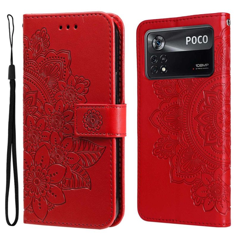 Custodia in pelle Poco X4 Pro 5G Mandala Strappy