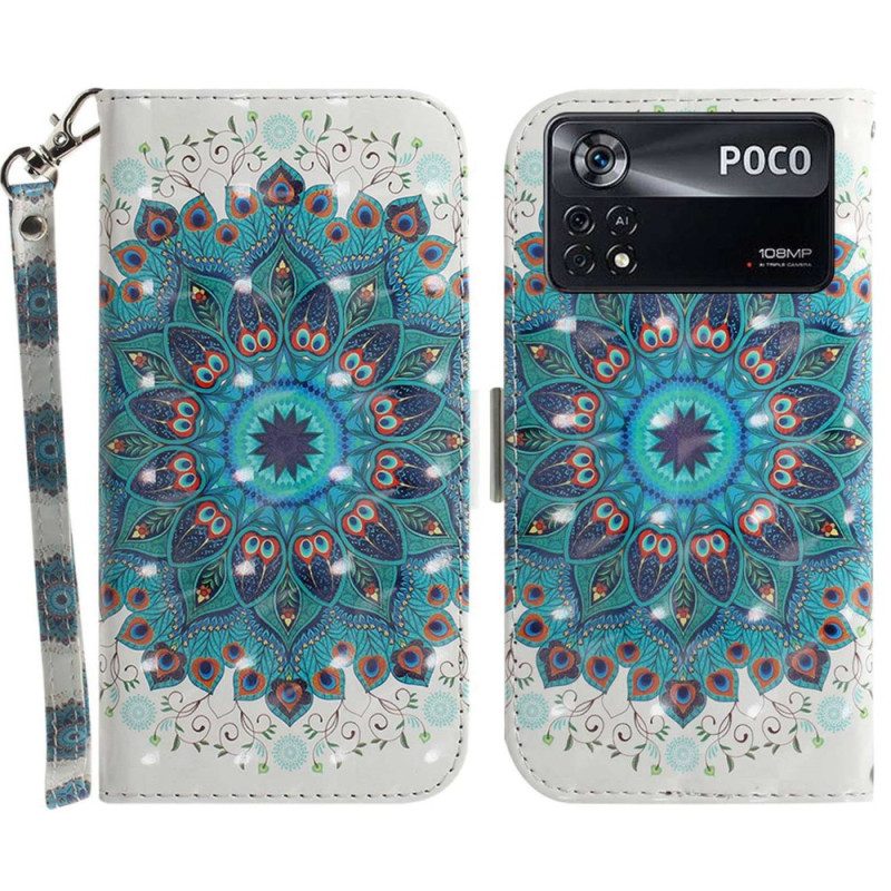 Custodia in pelle Poco X4 Pro 5G Mandala Strappy