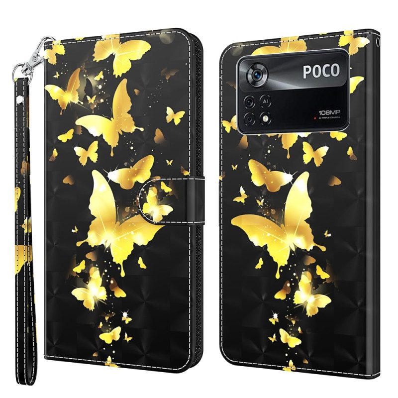 Custodia in pelle Poco X4 Pro 5G Perizoma Farfalle