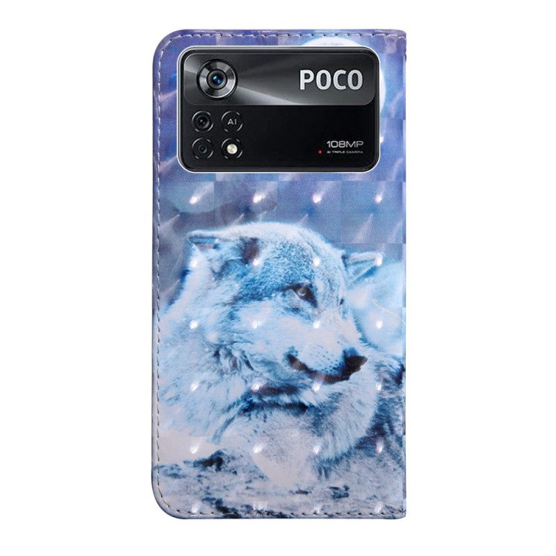 Custodia in pelle Poco X4 Pro 5G Sguardo Da Lupo Strappy