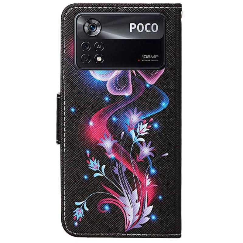 Custodia in pelle Poco X4 Pro 5G Strappy Butterfly Dance