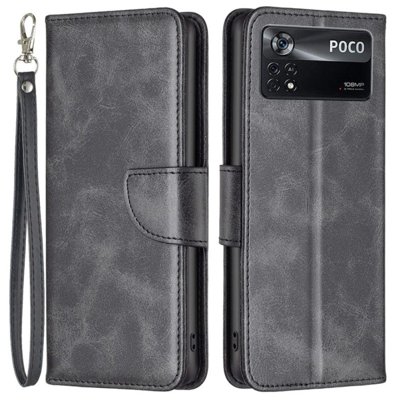 Folio Cover Poco X4 Pro 5G Chiusura E Cordino