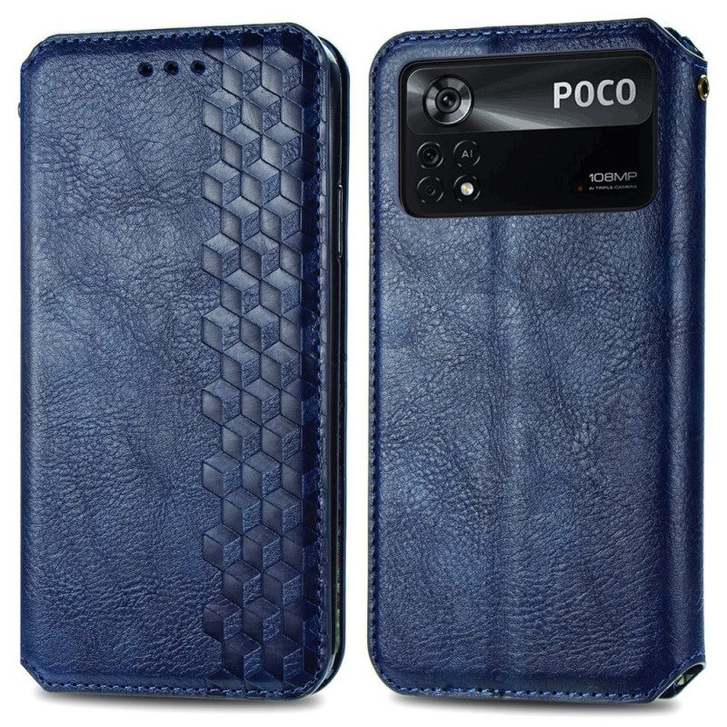 Folio Cover Poco X4 Pro 5G Custodia in pelle Cubi 3d