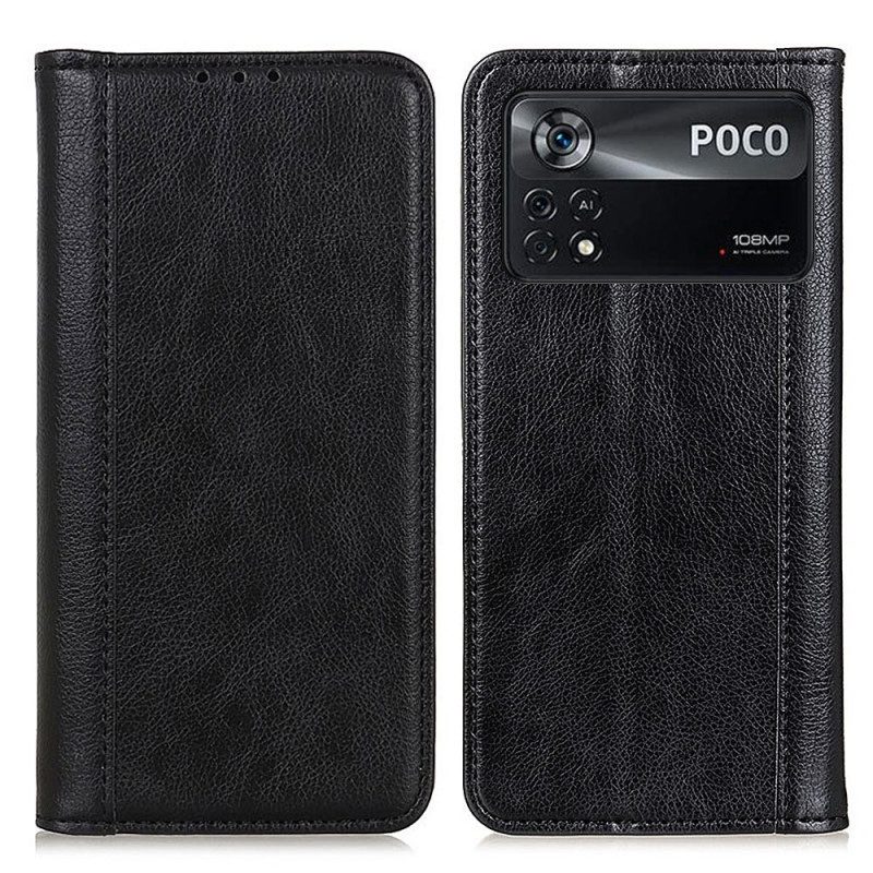 Folio Cover Poco X4 Pro 5G Custodia in pelle Cuoio Spaccato