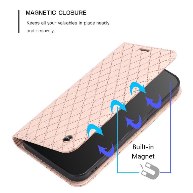 Folio Cover Poco X4 Pro 5G Custodia in pelle Diamanti Litchi In Ecopelle