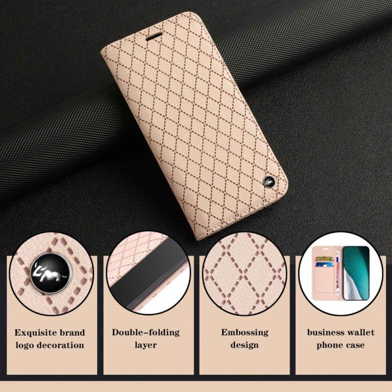 Folio Cover Poco X4 Pro 5G Custodia in pelle Diamanti Litchi In Ecopelle