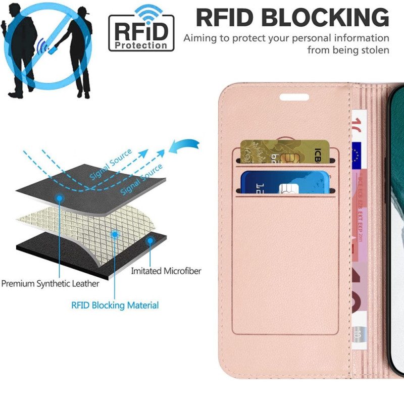 Folio Cover Poco X4 Pro 5G Custodia in pelle Diamanti Litchi In Ecopelle