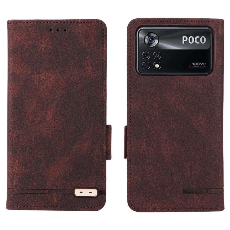 Folio Cover Poco X4 Pro 5G Custodia in pelle Elegante Effetto Pelle