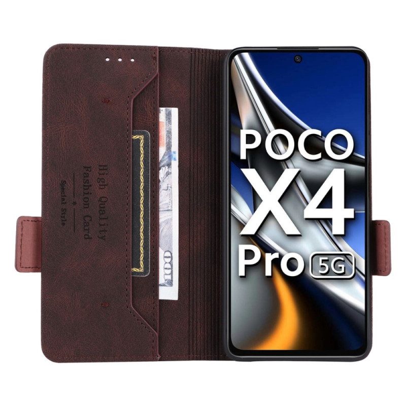 Folio Cover Poco X4 Pro 5G Custodia in pelle Elegante Effetto Pelle