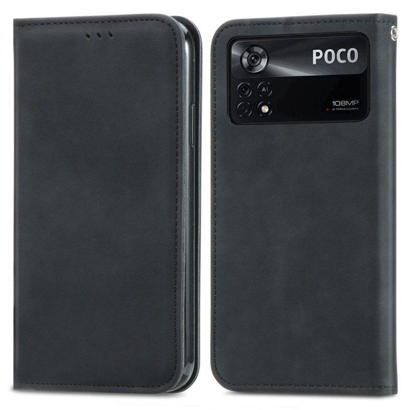 Folio Cover Poco X4 Pro 5G Custodia in pelle Eleganza