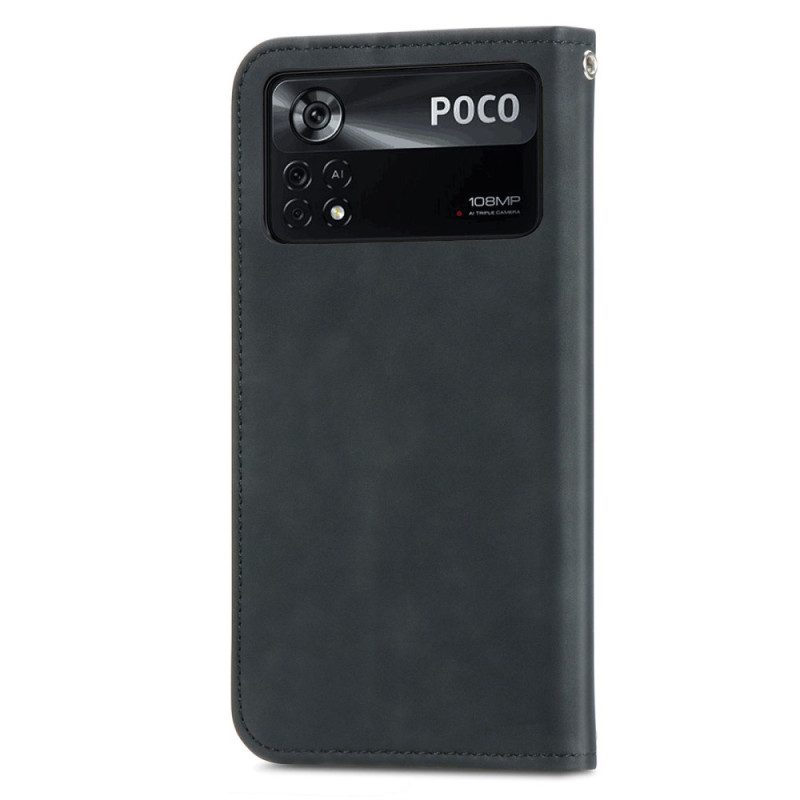 Folio Cover Poco X4 Pro 5G Custodia in pelle Eleganza