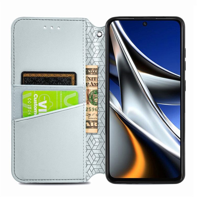 Folio Cover Poco X4 Pro 5G Custodia in pelle Foglie Tribali