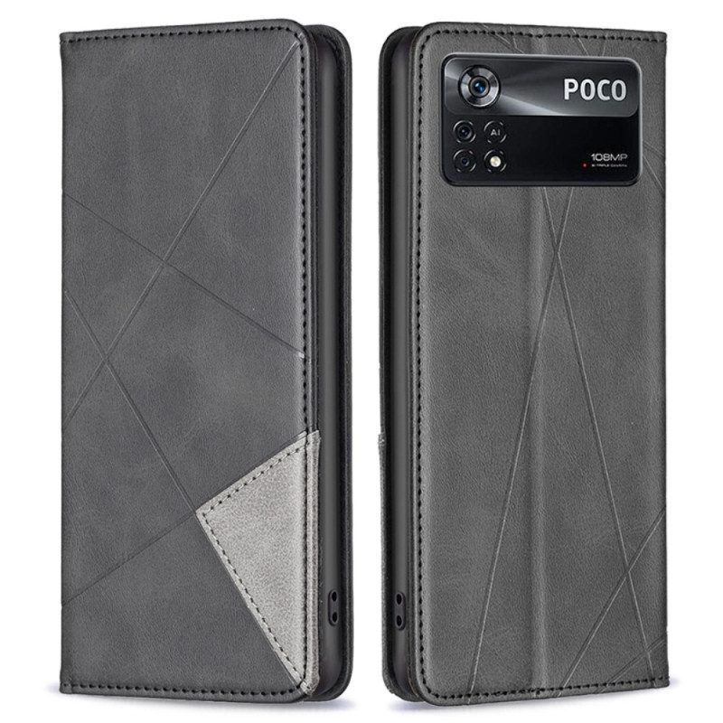 Folio Cover Poco X4 Pro 5G Custodia in pelle Motivi Geometrici