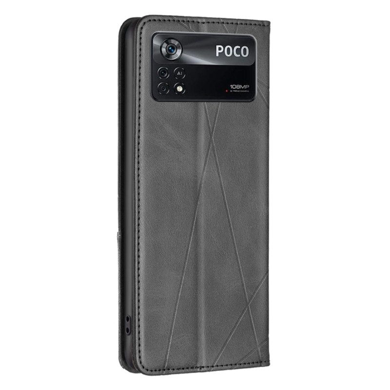 Folio Cover Poco X4 Pro 5G Custodia in pelle Motivi Geometrici