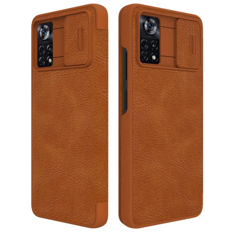 Folio Cover Poco X4 Pro 5G Custodia in pelle Nillkin Della Serie Qin Pro