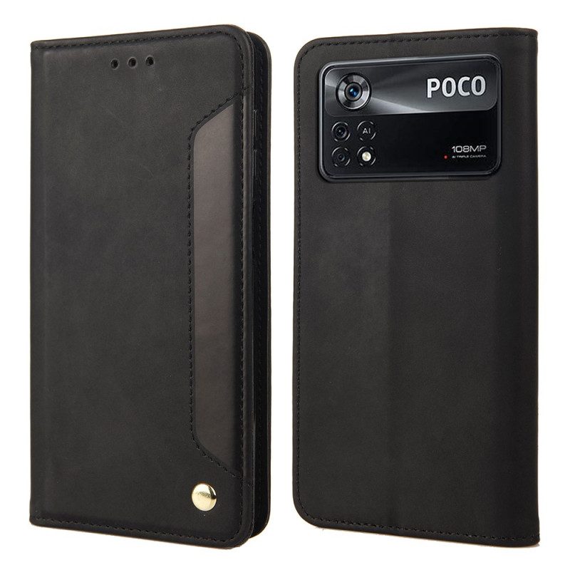 Folio Cover Poco X4 Pro 5G Custodia in pelle Sensazione Sulla Pelle