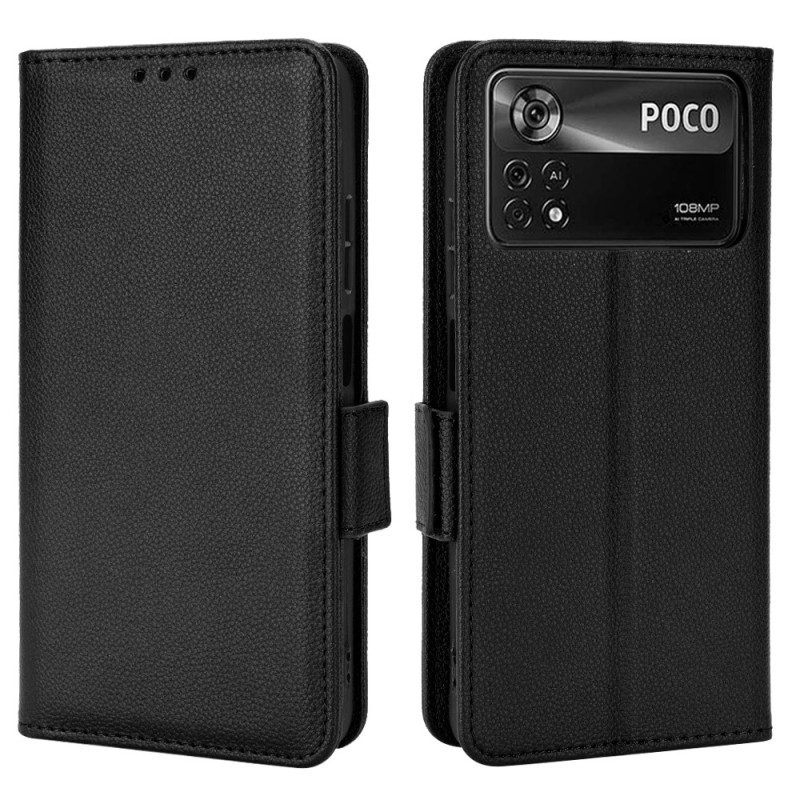 Folio Cover Poco X4 Pro 5G Ecopelle Litchi Ultra Fine