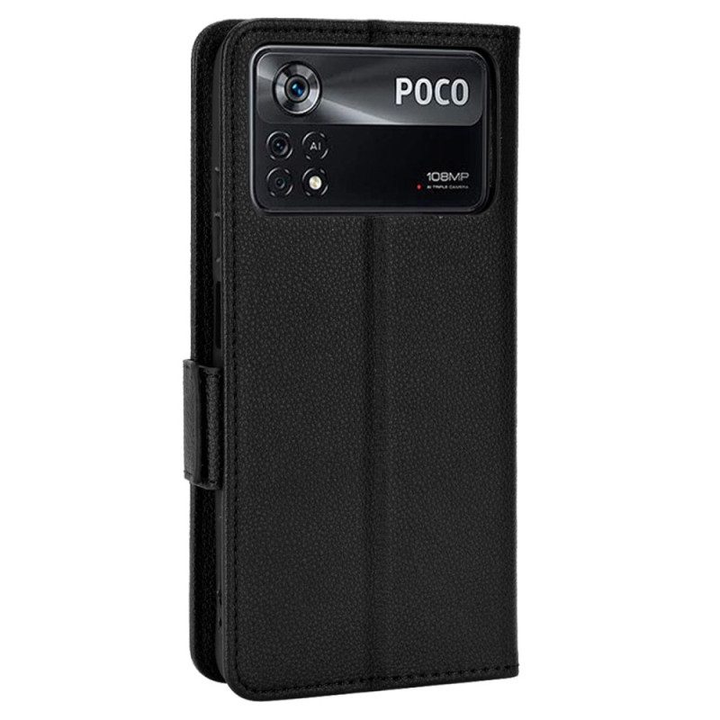 Folio Cover Poco X4 Pro 5G Ecopelle Litchi Ultra Fine