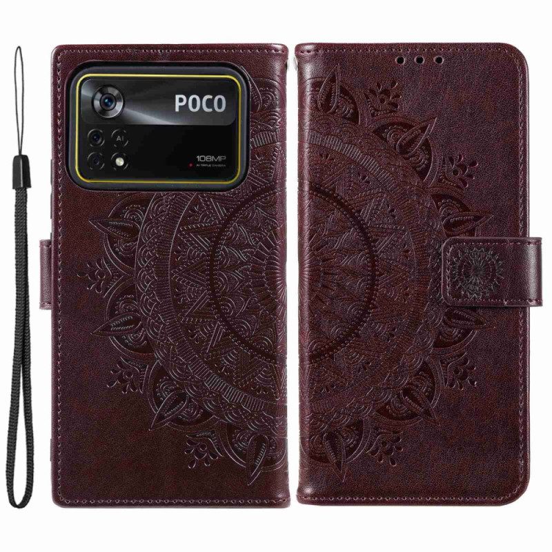 Folio Cover Poco X4 Pro 5G Mandala Sole Con Cordino