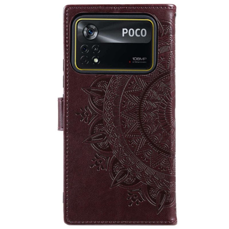 Folio Cover Poco X4 Pro 5G Mandala Sole Con Cordino