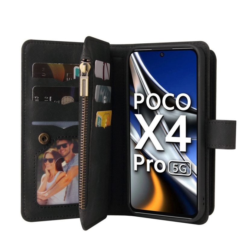 Folio Cover Poco X4 Pro 5G Portacarte Ottimizzati Multifunzione