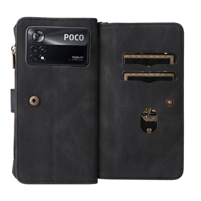 Folio Cover Poco X4 Pro 5G Portacarte Ottimizzati Multifunzione