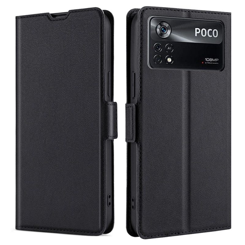 Folio Cover Poco X4 Pro 5G Stile In Pelle Ultra Fine