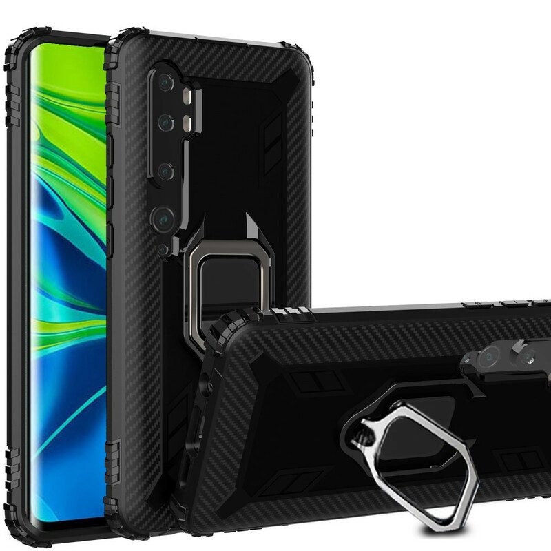 Cover Xiaomi Mi Note 10 / 10 Pro Anello E Fibra Di Carbonio