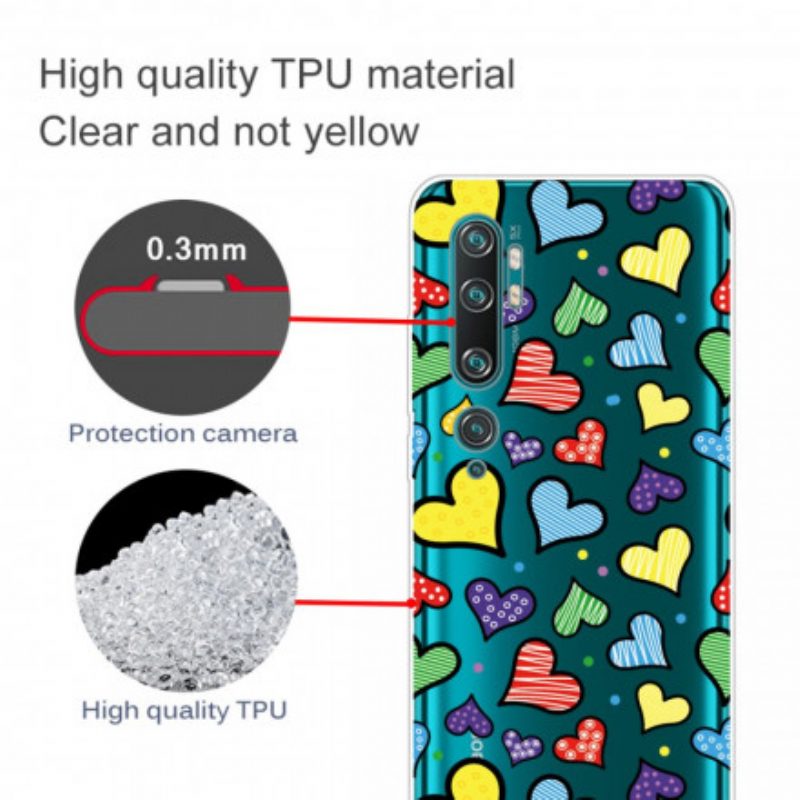 Cover Xiaomi Mi Note 10 / 10 Pro Cuori Multicolori