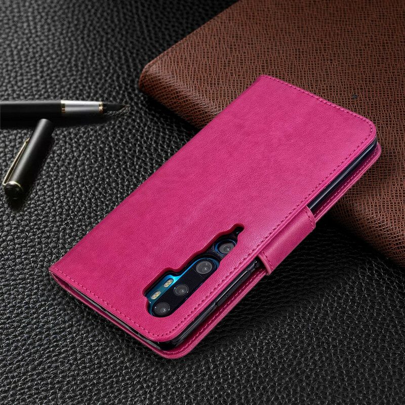 Custodia in pelle Xiaomi Mi Note 10 / 10 Pro Farfalle Stampate Strappy