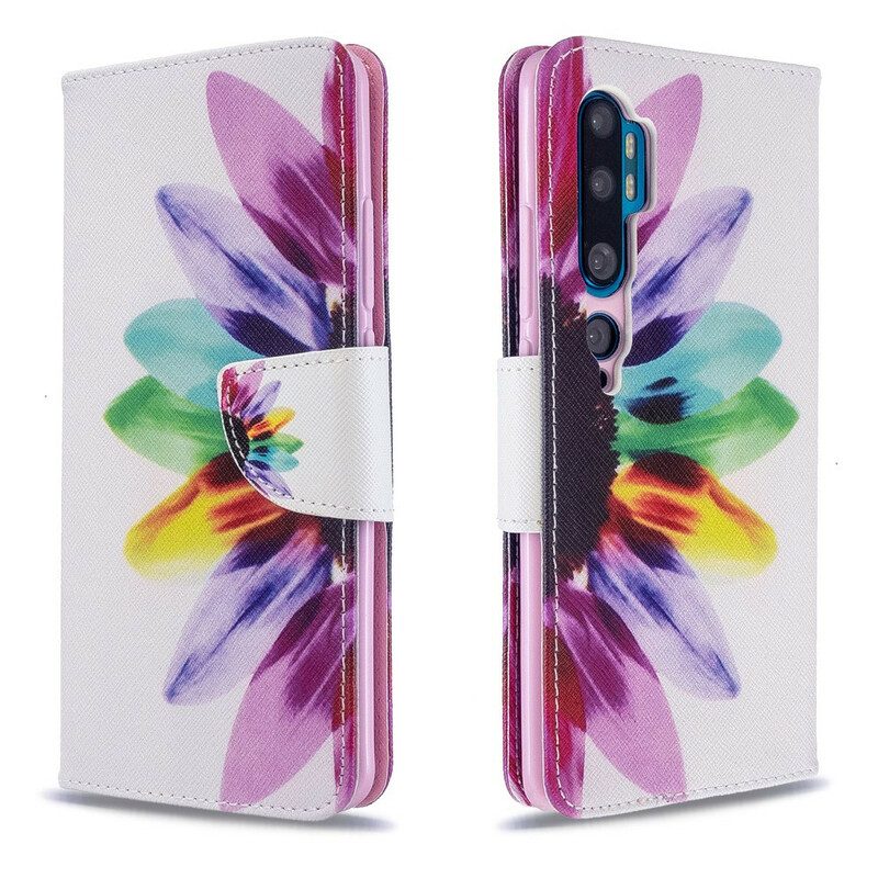 Custodia in pelle Xiaomi Mi Note 10 / 10 Pro Fiore Dell'acquerello