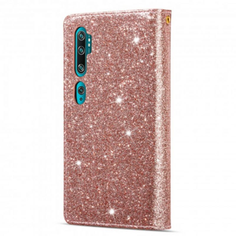 Custodia in pelle Xiaomi Mi Note 10 / 10 Pro Portafoglio Portafoglio Con Zip In Paillettes