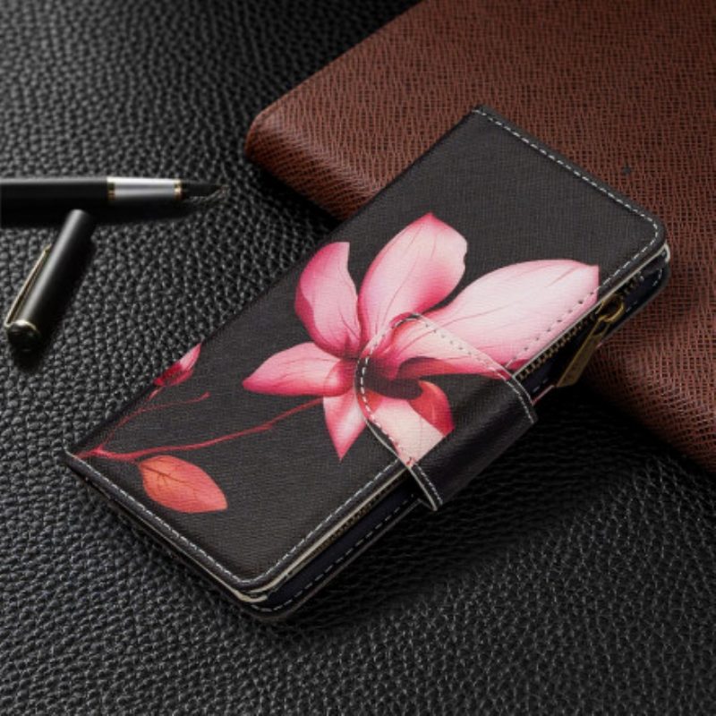 Custodia in pelle Xiaomi Mi Note 10 / 10 Pro Tasca Con Zip A Fiore