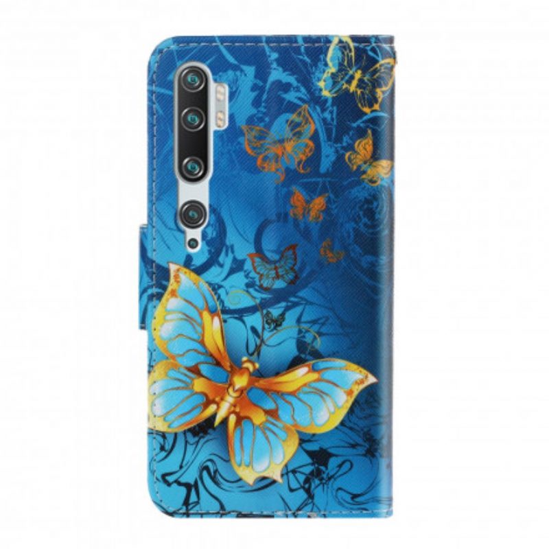 Custodia in pelle Xiaomi Mi Note 10 / 10 Pro Variazioni Cinturino Farfalle