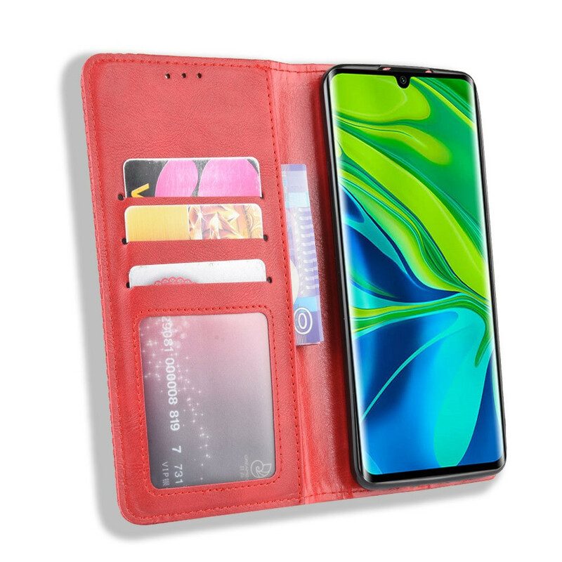 Folio Cover Xiaomi Mi Note 10 / 10 Pro Custodia in pelle Effetto Pelle Vintage Stilizzato