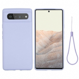 Cover Google Pixel 6 Silicone Liquido Con Cordino