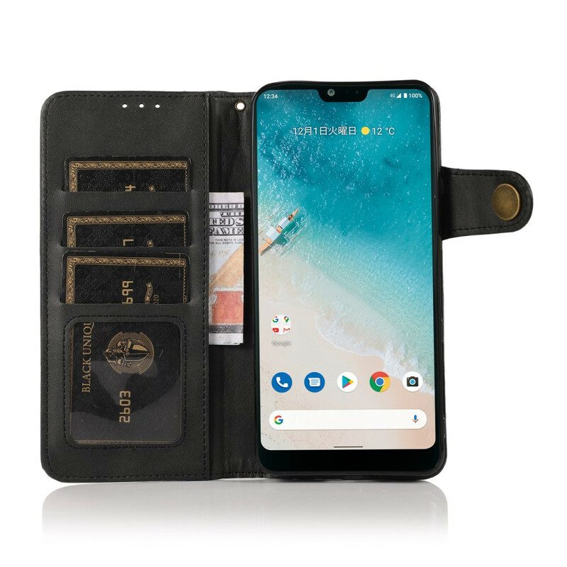 Custodia A Portafoglio Google Pixel 6 Bottone In Ecopelle Khazneh