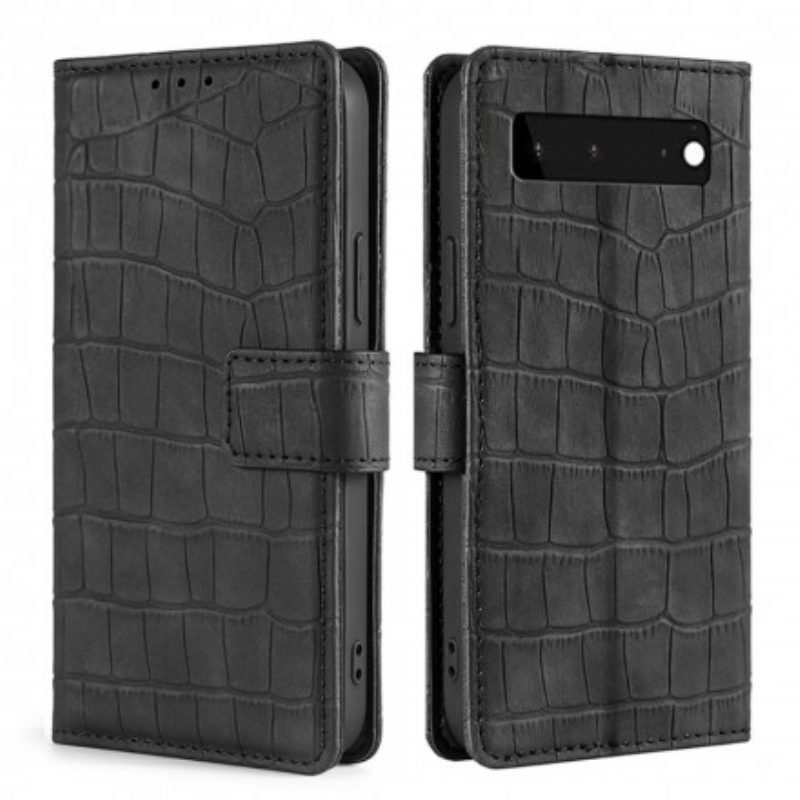 Custodia in pelle Google Pixel 6 Pelle Di Coccodrillo