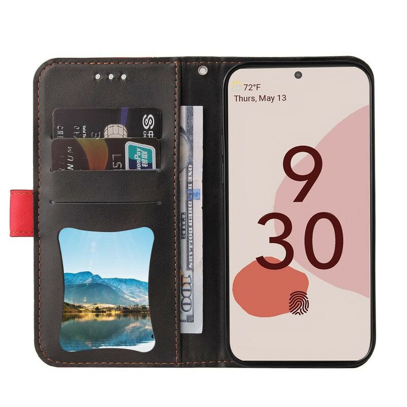 Custodia in pelle Google Pixel 6 Ecopelle Bicolore Colorata