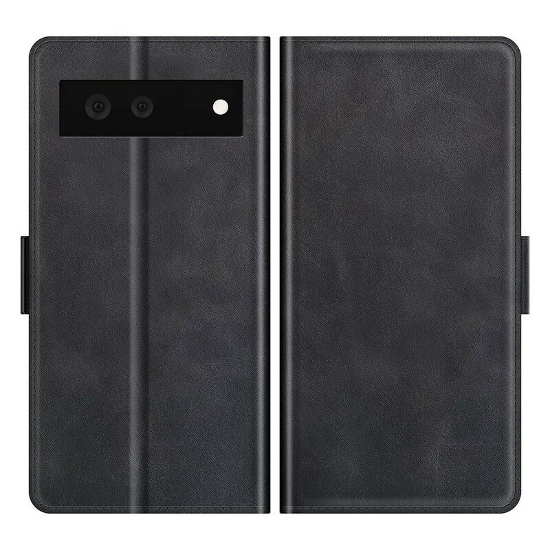 Custodia in pelle Google Pixel 6 Folio Cover Doppia Patta Classica