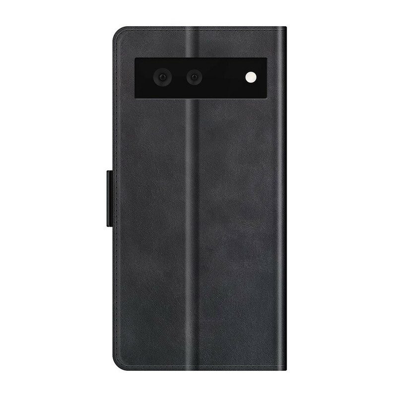 Custodia in pelle Google Pixel 6 Folio Cover Doppia Patta Classica