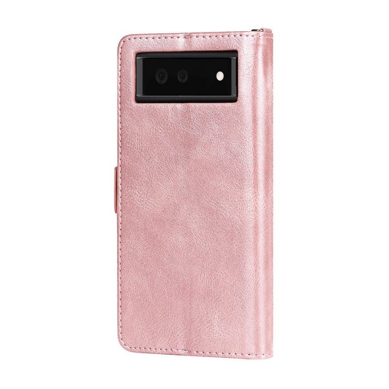 Custodia in pelle Google Pixel 6 Folio Cover Doppio Lembo Rfid