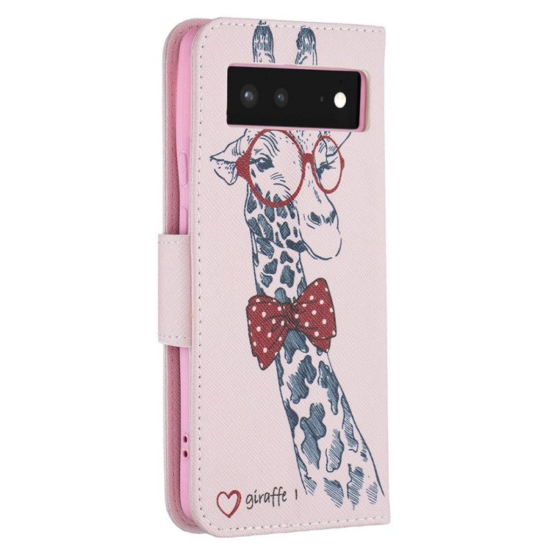 Custodia in pelle Google Pixel 6 Giraffa Intelligente