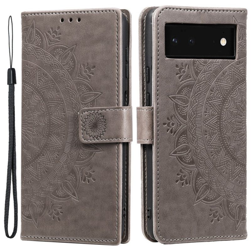 Custodia in pelle Google Pixel 6 Mandala Del Sole