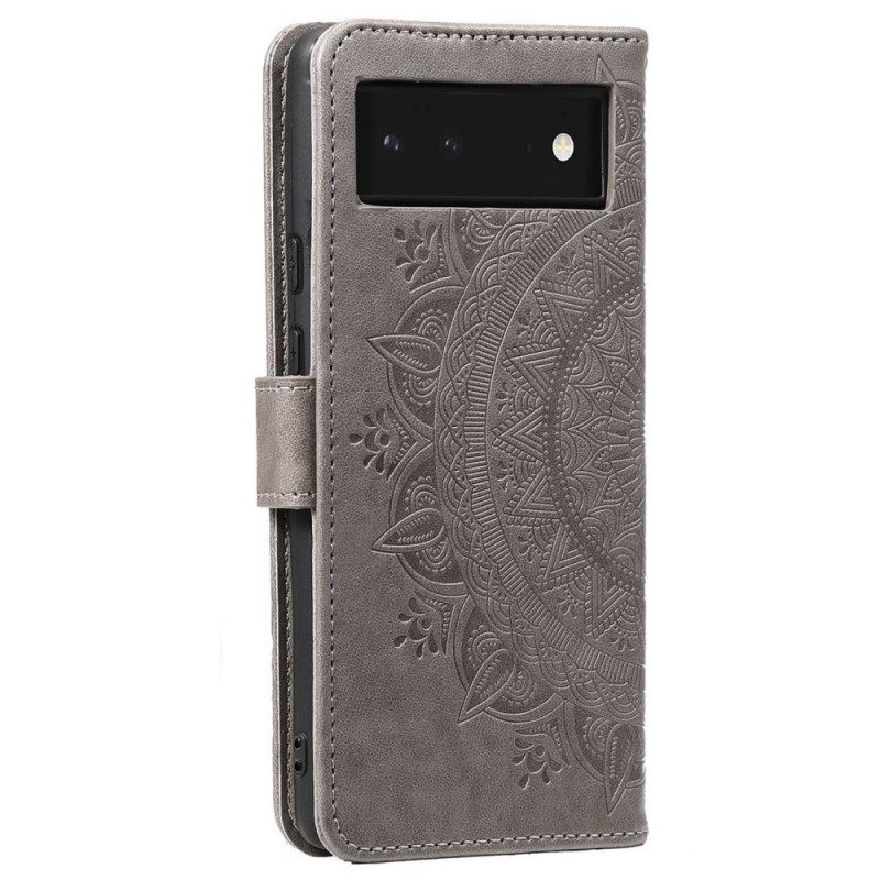 Custodia in pelle Google Pixel 6 Mandala Del Sole