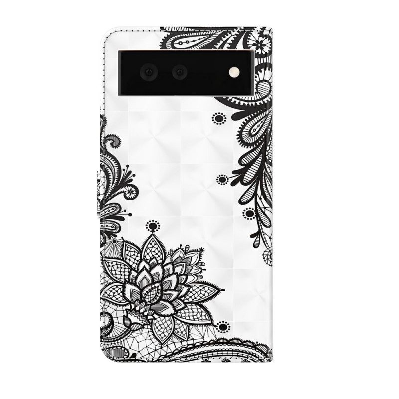 Custodia in pelle Google Pixel 6 Pizzo Elegante