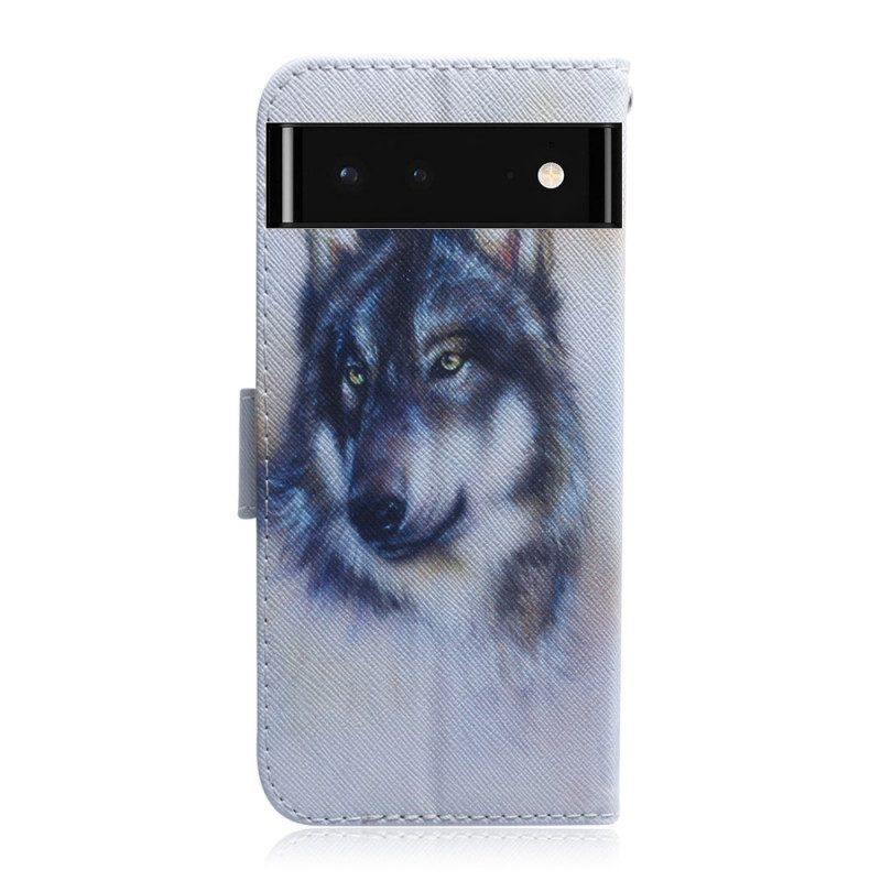 Custodia in pelle Google Pixel 6 Sguardo Canino