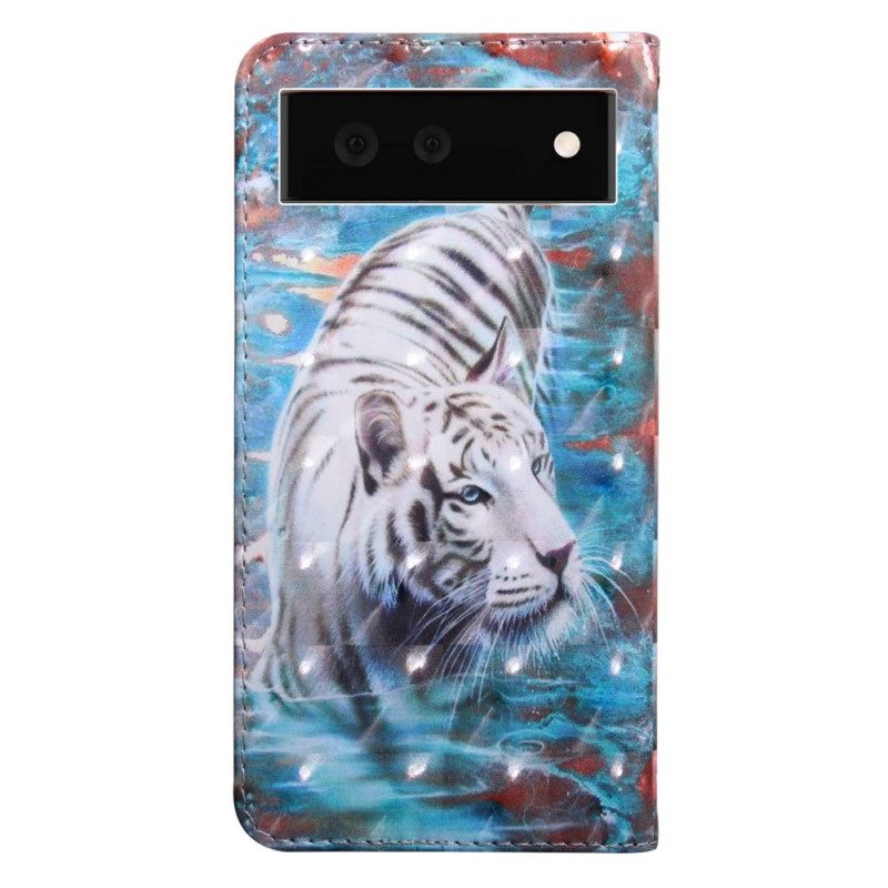 Custodia in pelle Google Pixel 6 Tigre In Acqua