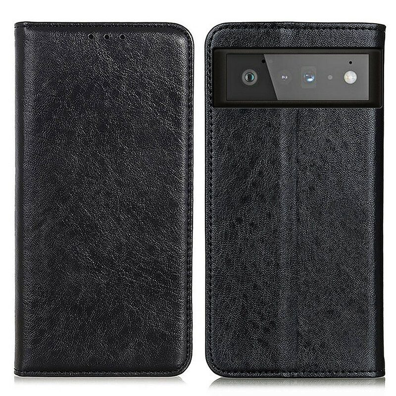 Folio Cover Google Pixel 6 Custodia in pelle Crosta Di Pelle Testurizzata