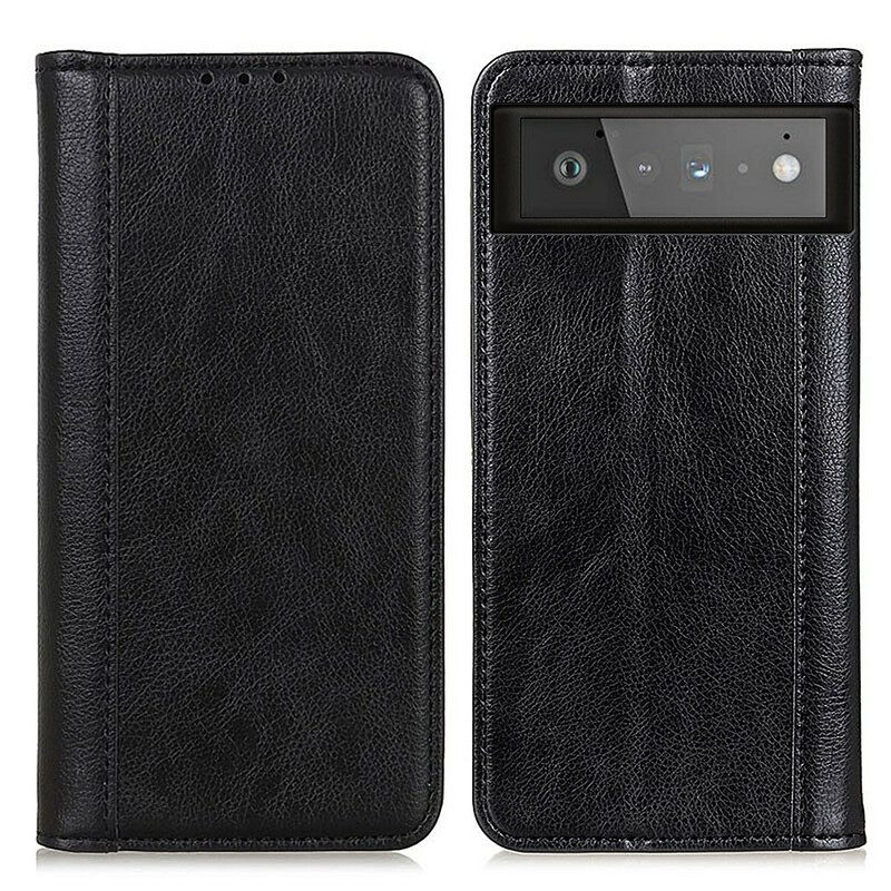 Folio Cover Google Pixel 6 Custodia in pelle Pelle Crosta Versione Colorata